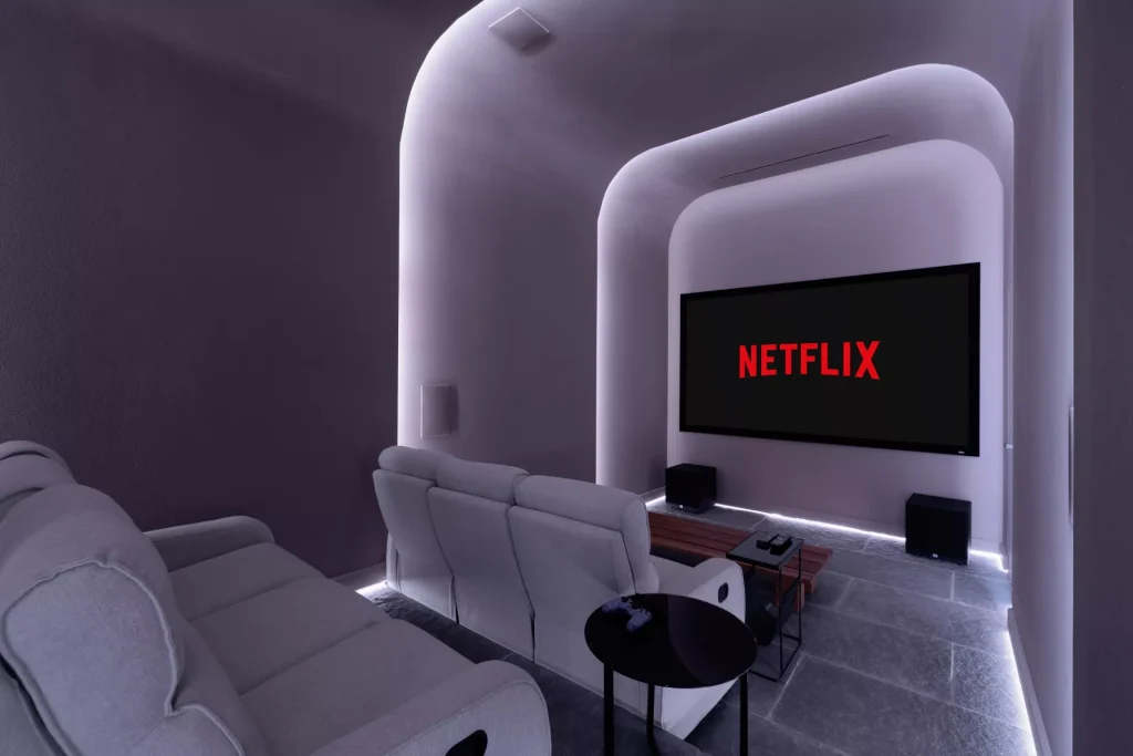 thetacon architecture villa casa optio pelekas cinema room